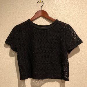 Victoria's Secret Black Crochet Cover Up Crop Top